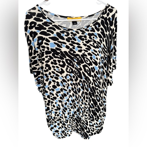 St. John Animal Print Scoop Neck Tunic - Picture 9 of 12